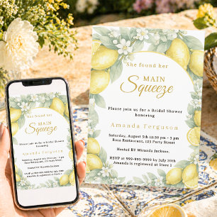 Invitación Chorro nupcial de jardín de verano cítrico de limó