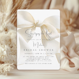 Invitación Chorro Nupcial de Lazo de Marfil Elegante
