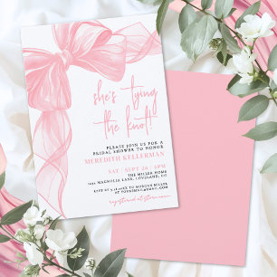 Invitación Chorro Nupcial de Lazo Rosa Elegante