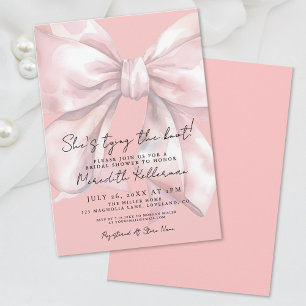 Invitación Chorro Nupcial de Lazo Rosa Elegante
