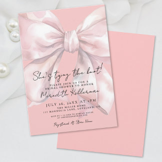 Invitación Chorro Nupcial de Lazo Rosa Elegante