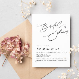 Invitación Chorro Nupcial De Letra Manuscrita Minimalista