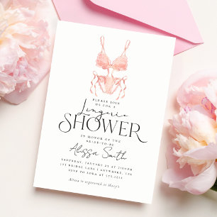 Invitación Chorro Nupcial de Ropa Interior de Melocotón Elega