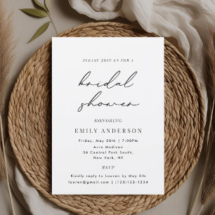 Invitación Chorro Nupcial en Blanco y Negro Moderno