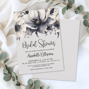 Invitación Chorro Nupcial Floral de Acuarela Elegante