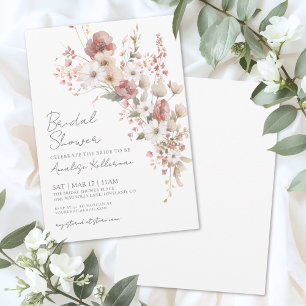 Invitación Chorro Nupcial Floral de Flor Silvestre Elegante