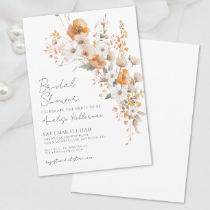 Invitación Chorro Nupcial Floral de Flor Silvestre Elegante
