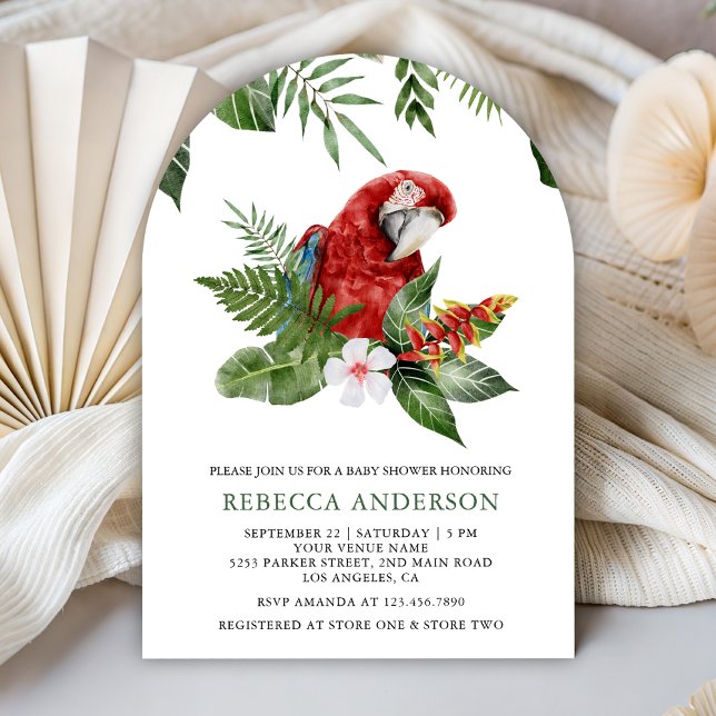 Invitación Chorro Tropical Selvático Cumple de Bebé Loro Cute (Subido por el creador)