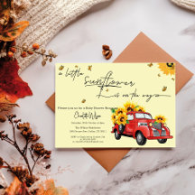 Chorrojo Vintage con Girasoles Baby Shower