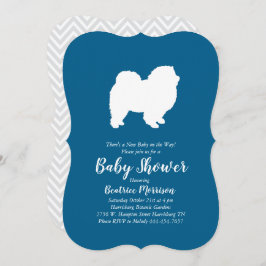 Invitación Chow Chow Dog Baby Shower Boy Blue