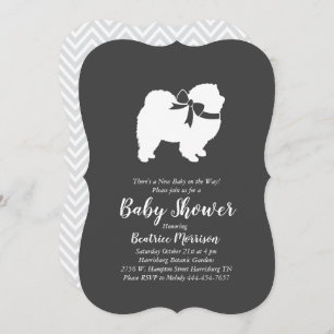 Invitación Chow Chow Perro Baby Shower Neutral