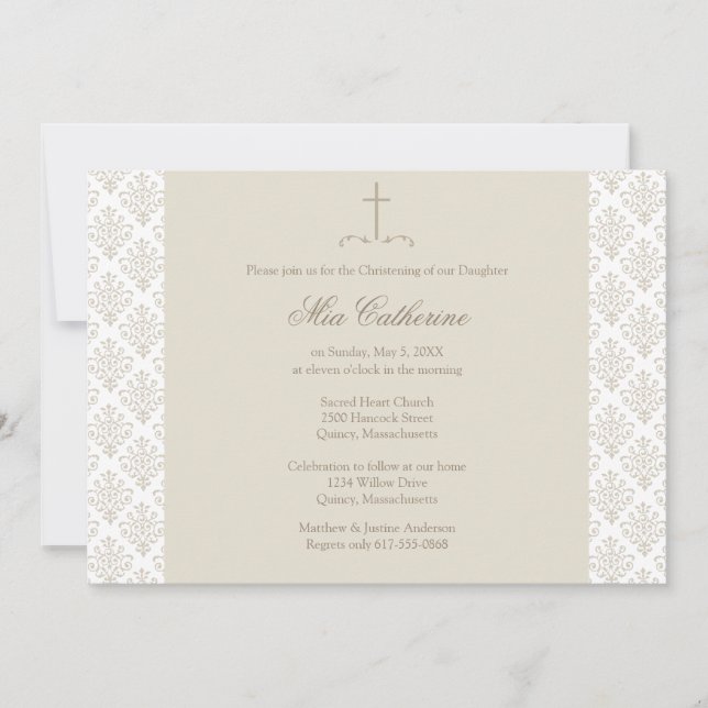 Invitación Christening/Baptism (Anverso)