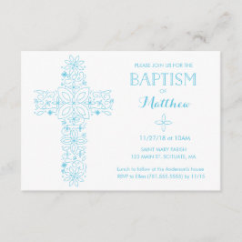 Invitación Christening, Baptism Invitation - Cruz Azul