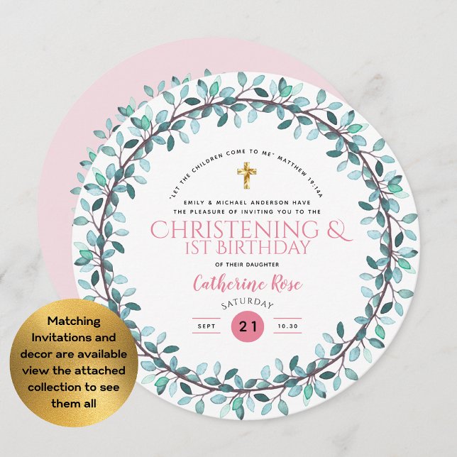 Invitación Christening y los Chicas del primer cumpleaños Pin (Subido por el creador)