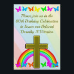 INVITACIÓN CHRISTIAN 80TH BIRTHDAY INVITATION<br><div class="desc">Esta bendecida niña de 80 años está lista para celebrar su 80 cumpleaños. Esta inspiradora dama especial está celebrando los 80 años de bendiciones, milagros y amor de Dios. Disfruta de estas hermosas mariposas de oro, arco iris e invitaciones cruzadas para hacer su fiesta de cumpleaños número 80 mucho más...</div>