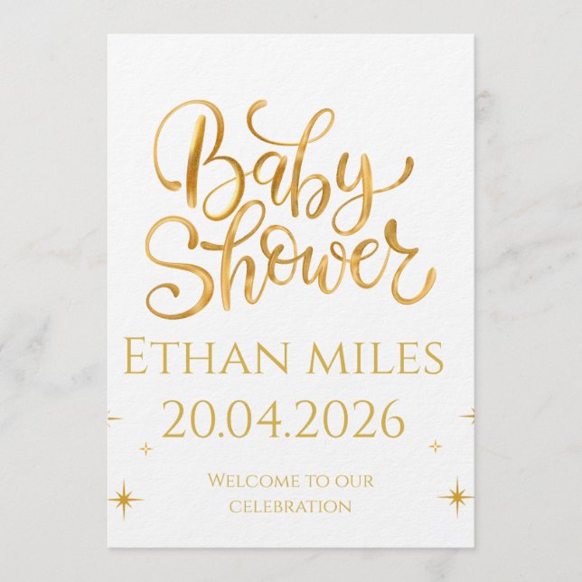 Invitación Christian Baby Shower Personalized Name And Date (Anverso)