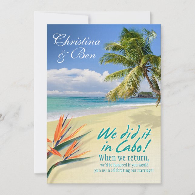 Invitación Christina EMERALD AGUAS Cabo recepción (ropa de ca (Anverso)