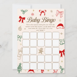 Invitación Christmas Baby Shower Bingo Game Downloadable Card