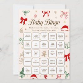 Invitación Christmas Baby Shower Find the Guest Downloadable