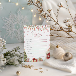 Invitación Christmas Baby Shower Prediction Card