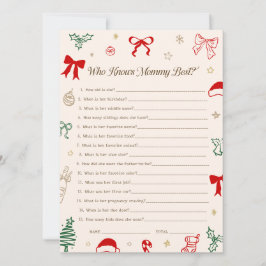 Invitación Christmas Baby Shower Who knows Mommy best Card