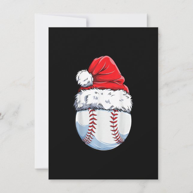 Invitación Christmas Baseball Ball Santa Hat Xmas Boys Catche (Anverso)