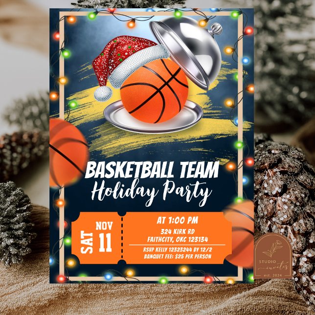 Invitación Christmas Basketball Holiday Party (Subido por el creador)