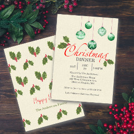 Invitación Christmas Baubles Customize Party Invitation