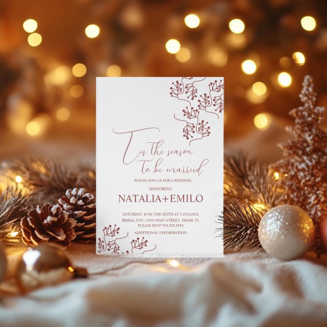 Invitación Christmas Berries Elegant Holiday Wedding  (Subido por el creador)