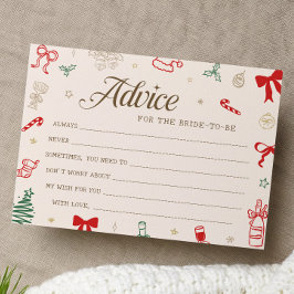 Invitación Christmas Bridal Shower Advice for the Bride Card