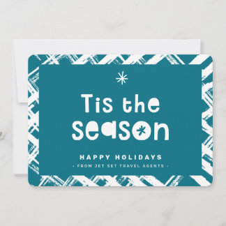 Invitación CHRISTMAS BUSINESS THANKS logo tis the season blue