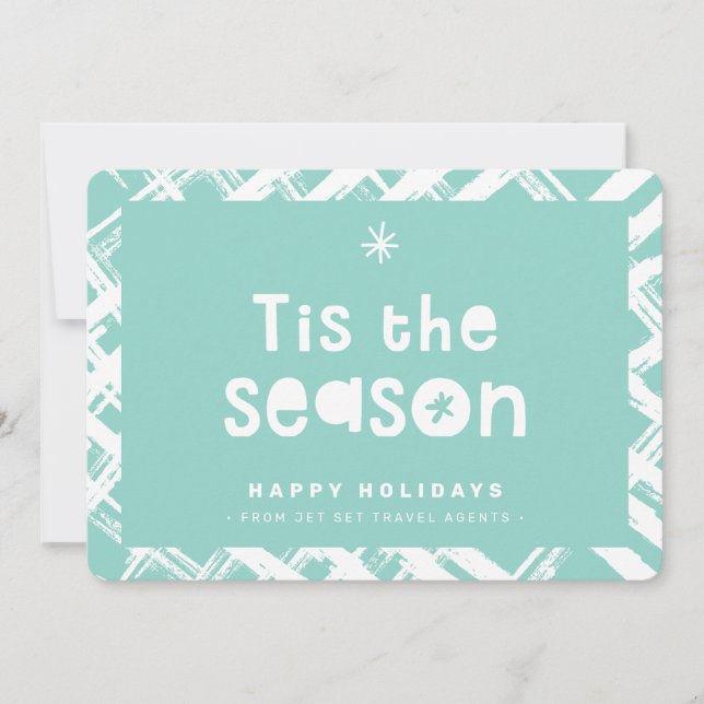 Invitación CHRISTMAS BUSINESS THANKS logo tis the season mint (Anverso)