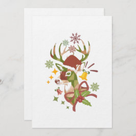 Invitación Christmas Colorful Deer Design