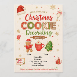 Invitación Christmas Cookie Decorating Party Invitation | Kid