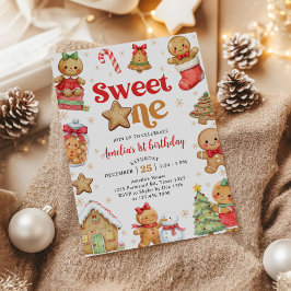 Invitación Christmas Cookie Sweet One 1st Birthday Party