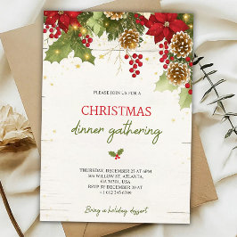 Invitación Christmas dinner invitation card