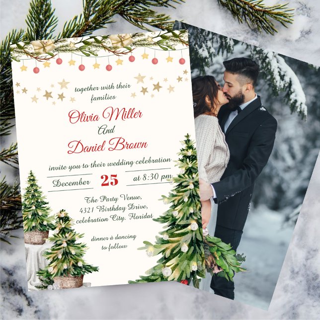 Invitación Christmas Elegant Winter Holiday Wedding (Subido por el creador)