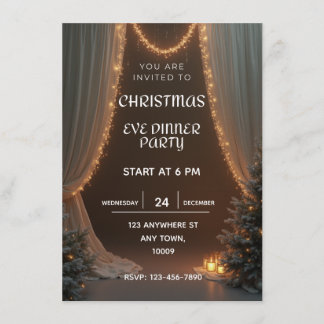 Invitación Christmas Eve dinner party invitation template