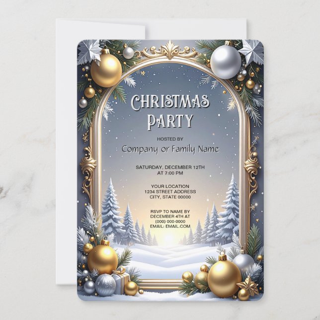 Invitación Christmas Frame Holiday Party Invitation (Anverso)