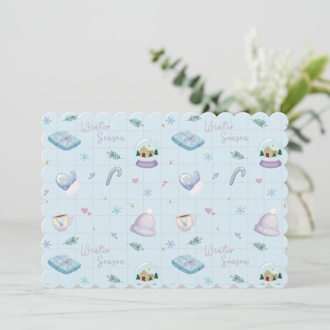 Invitación Christmas Gift Wrap with Festive Holiday Patterns  (Anverso de pie)