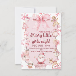Invitación Christmas girls night party invitation