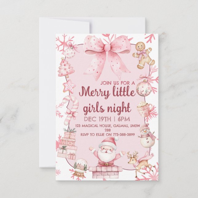 Invitación Christmas girls night party invitation (Anverso)