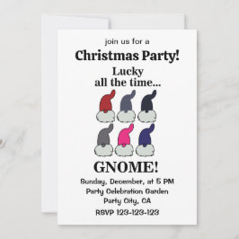 Invitación Christmas Gnomes Xmas Lucky Christmas Party