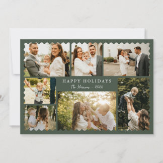 Invitación Christmas Greeting 7 Photo Holiday Card