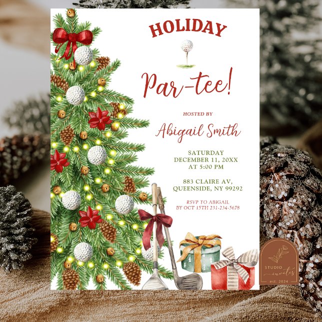 Invitación Christmas Holiday Golf Partee (Subido por el creador)
