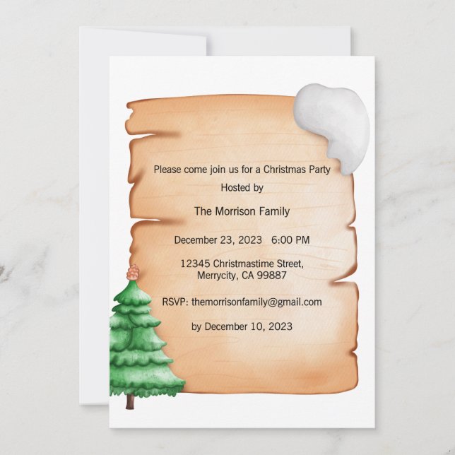 Invitación Christmas Holiday Invitation postcard, Xmas (Anverso)