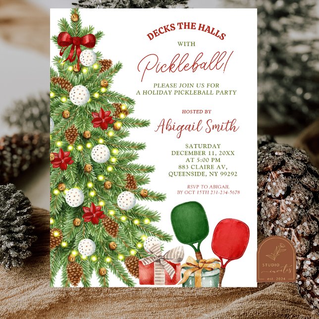 Invitación Christmas Holiday Pickleball Party (Subido por el creador)