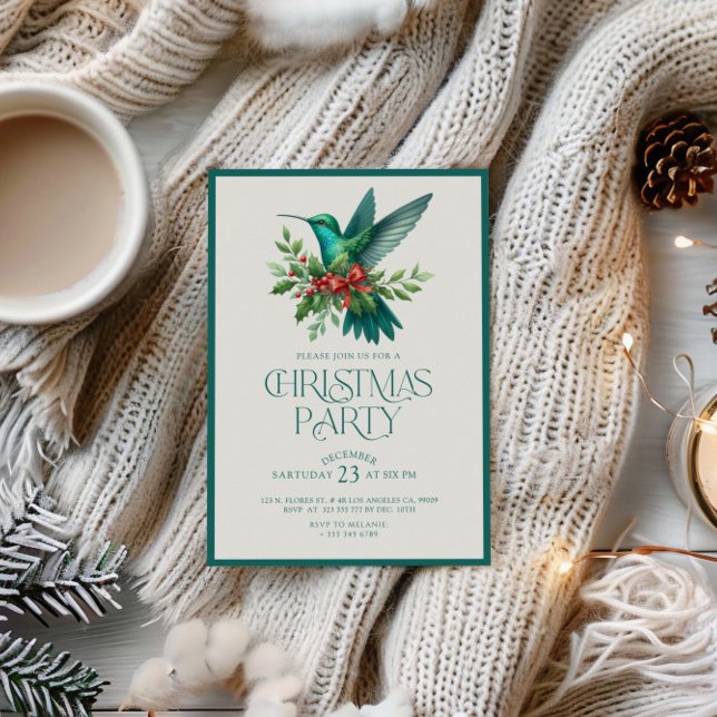 Invitación Christmas Hummingbird Party Invite (Subido por el creador)