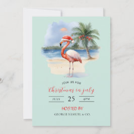 Invitación Christmas in July Custom Company Name Logo & Text