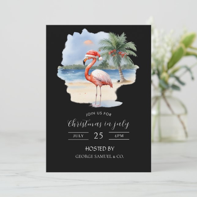 Invitación Christmas in July Custom Company Name Logo & Text (Anverso de pie)
